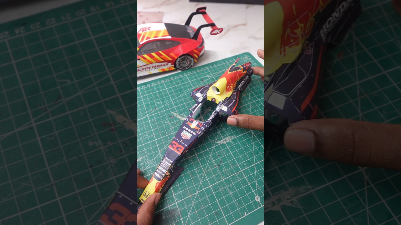 I made a Paper F1 Racecar 🔥 F1 Movie 🏎💨#f1  #cars #bradpitt #crafts #papercraft