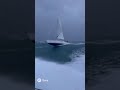 Sailboat Slammed by Massive Wave During Ocean Storm 🌊⚠️ | #shorts