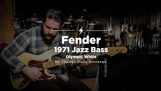 Video thumbnail for 1971 Fender Jazz Bass Olympic White Bass | CME Quick Riffs | Marc Najjar by Chicago Music Exchange