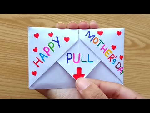 DIY - SURPRISE MESSAGE CARD FOR MOTHER'S DAY | Pull Tab Origami Envelope Card | Mother's Day Card