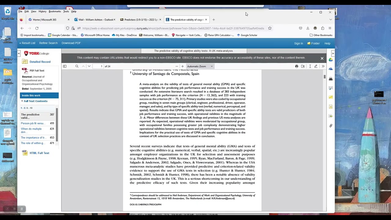 Predictor validity assignment