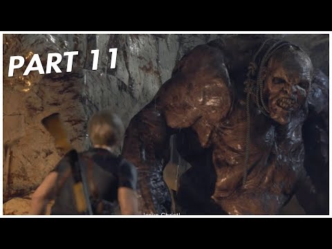 RESIDENT EVIL 4 REMAKE Walkthrough Gameplay Part 11 - GAINT BOSS FIGHT (PS4)