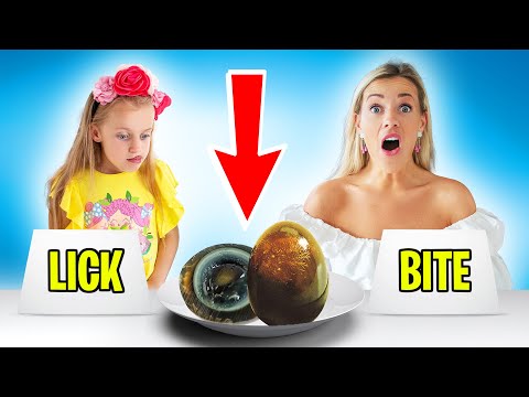 EXTREME Bite, Lick, Nothing Challenge with Mom vs Daughter