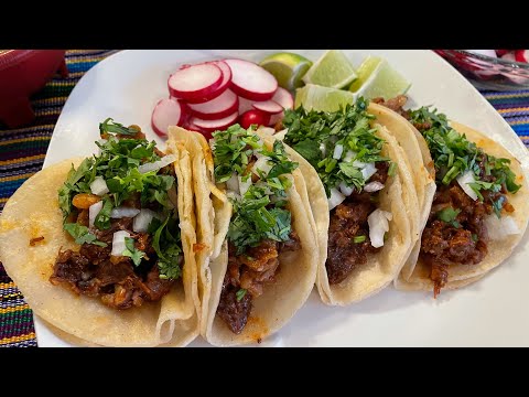 Tacos de barbacoa al vapor