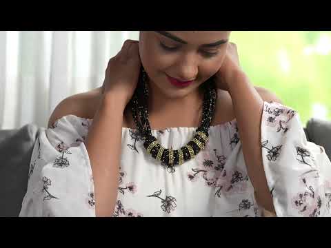 Necklace for Women Multi Strand Black Seed Beaded Size 22" Birthday Gift Jewelry