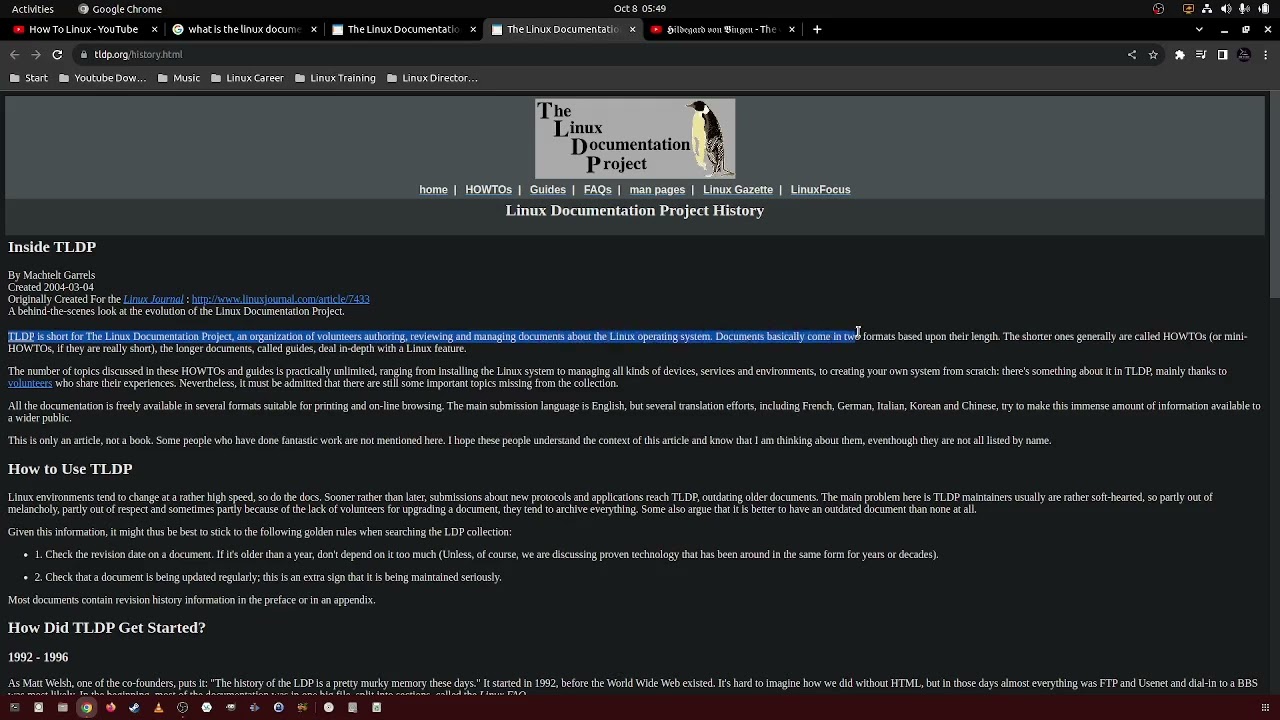 476 what is the linux documentation project?