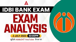 IDBI Bank Executive Exam Analysis (2 July 2023) | IDBI Executive Analysis by Adda247