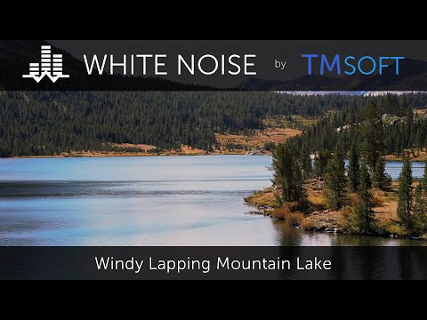 Peaceful Wind and Waves on Mountain Lake - 10 Hour Sleep Sound - Black Screen
