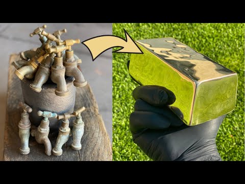 Huge 4KG Mirrored Bar - Bulk Brass Tap Casting - Trash To Treasure - ASMR Metal Melting BigStackD