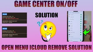 Game Center On/Off Icloud Sync Token data not found Solution open Menu Icloud Remove#iphone