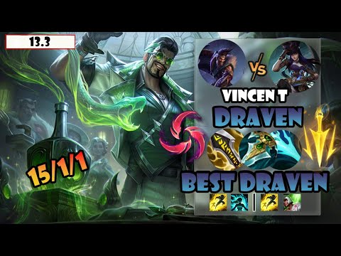 ENG SUB【Vincent Draven】S12 CN Best Draven Vs Caitlyn | 15 Kills