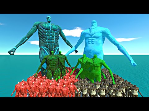 Colossal Titan Ice & Plant Team vs Beast Titan Ice & Plant Team - Animal Revolt Battle Simulator