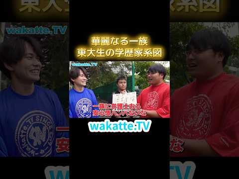【華麗なる一族】東大生の学歴家系図調査【wakatte.TV 切り抜き】