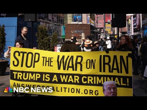 Demonstrators hold 'emergency protest' against action in Iran in Times Square