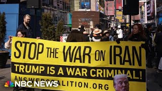 Demonstrators hold 'emergency protest' against action in Iran in Times Square
