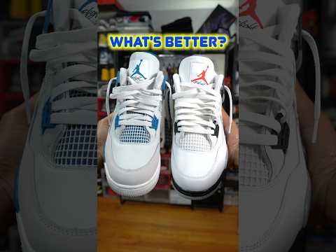 White Cement Jordan 4 VS Military Blue Jordan 4