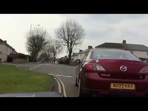 Car cuts up cyclist