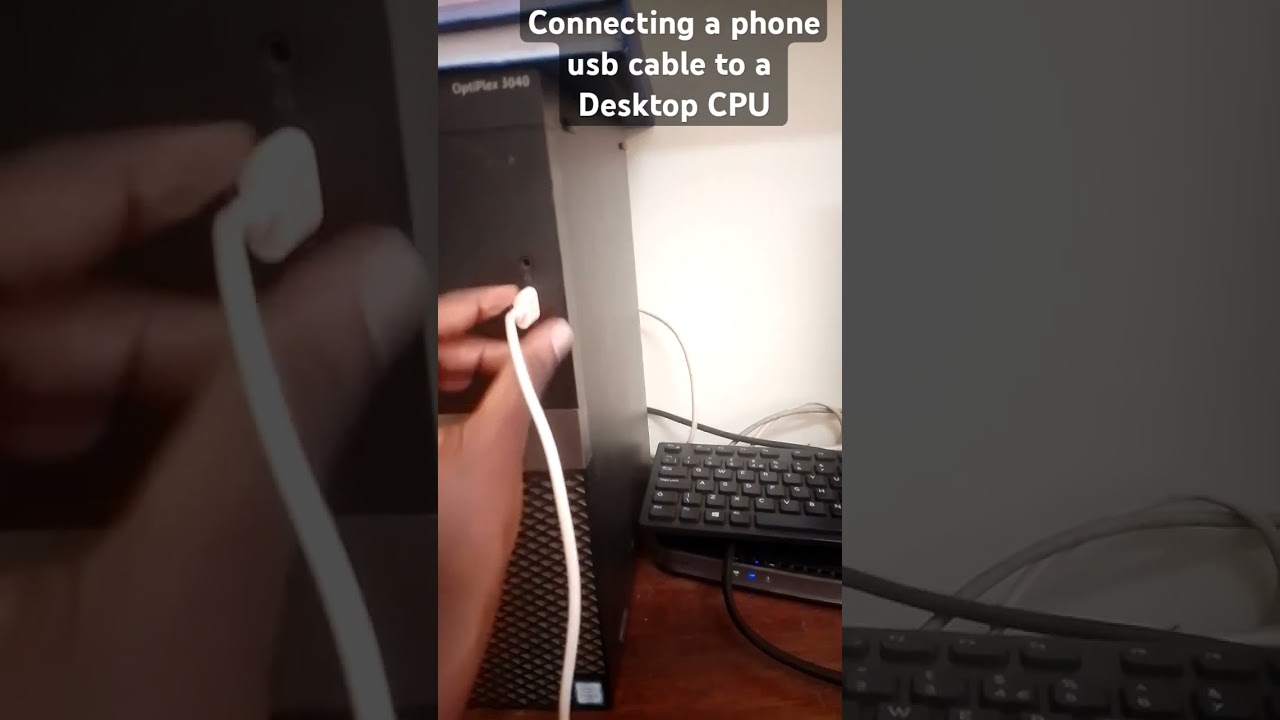 Connecting a phone USB cable to a Desktop CPU