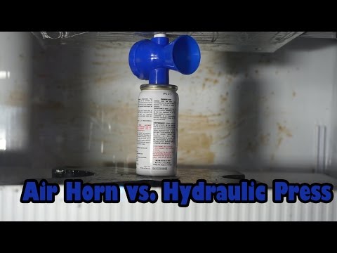 Air Horn Crushed By Hydraulic Press