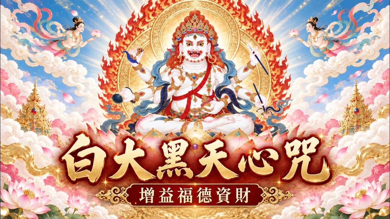 六臂白瑪哈嘎拉（白大黑天）心咒108｜White Six-Armed Mahakala Mantra｜增益福德資財・遣除障礙・平息五毒・護?