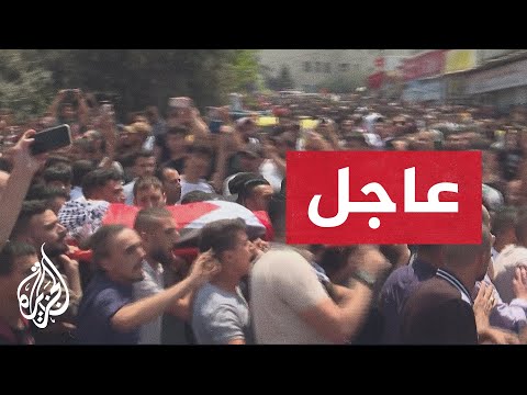 عاجل تشييع القيادي في كتائب شهداء الأقصى إبراهيم النابلسي مع 2 من رفاقه