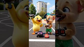 Little Yellow Duck and Puppy Race Remote Control Cars
