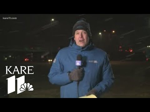 Snow begins falling in southern Minnesota
