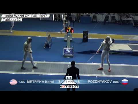 FE M S Individual Juniors Plovdiv BUL World Championships 2017 T32 09 blue METRYKA USA vs POZDNYAKOV