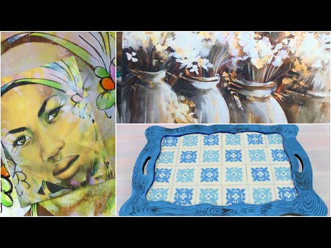 ManosalaObraTv 2019 Programa 10 - Sublimacion - Bandeja imitación Mosaico - Pintar Cuadros