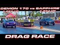 1,025 HP Dodge Demon 170 vs 1,234 HP Lucid Sapphire 1/4 Mile Drag Race