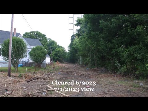 Abandoned industrial track cleared of brush - Dighton Industrial Track - Taunton, MA - 7/2023