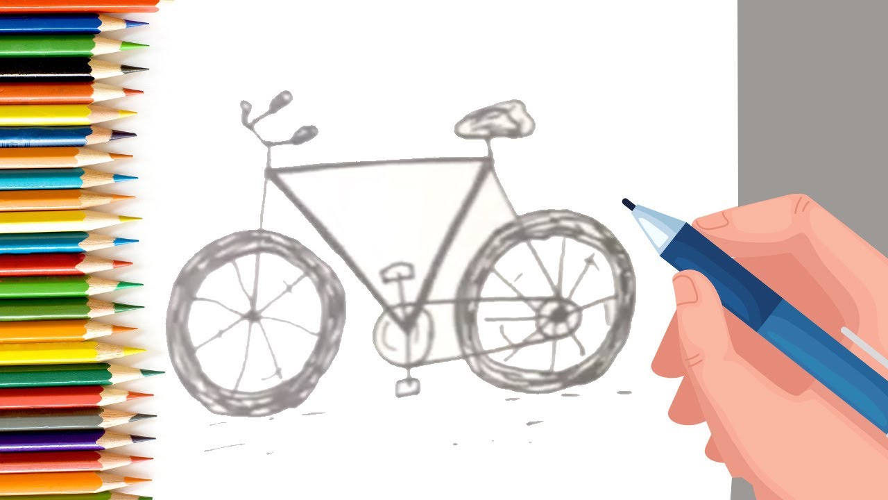 How to draw a bicycle Easily - Step by Step Tutorial for Kids and Beginners