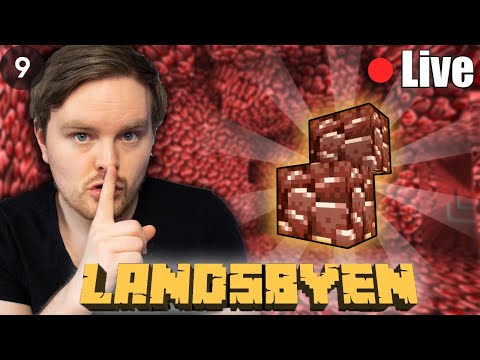 På Hemmelig Oppdrag i Nether 🤫 -  Landsbyen SMP  🔴Live