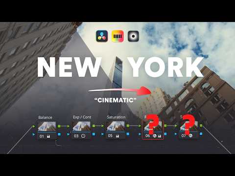 How to Colour Grade CINEMATIC Footage in DaVinci Resolve | FULL 24-Min New York Workflow