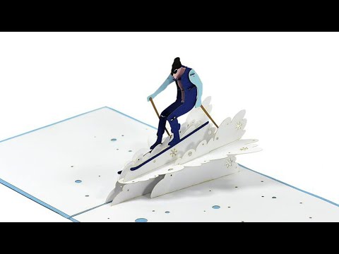 3D Popup Card For Him | Ski sport model 3D Pop-up Card