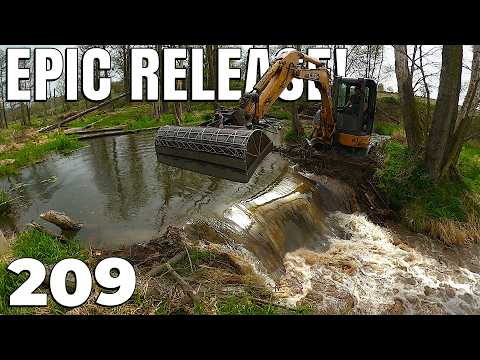 Clearing a Flooded Valley! EPIC Water Release & Excavator Action | No.209