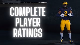 EA College Football 25 - All Player Ratings