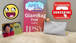 IPSY April 2024 GlamBag Unboxing & Swatches PAID Bag 1 of 2! Includes Eyeshadow Palette! Informative