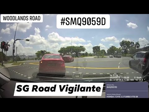 30aug2020 #SMQ9059D honda civic dangerously turning left turn from lane 3