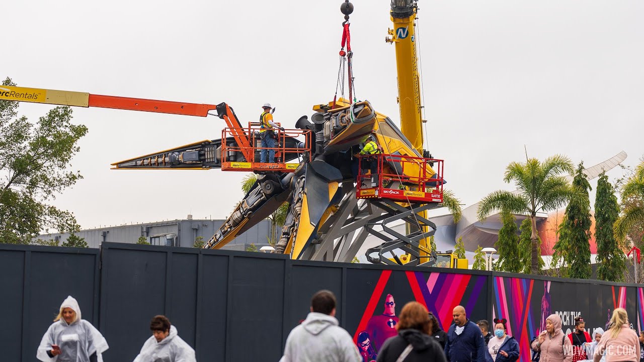 Nova Corps Starblaster construction at EPCOT's Guardians of the Galaxy Cosmic Rewind