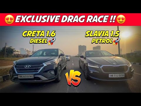 DRAG RACE: Slavia 1.5 🥵VS Creta 1.6🫡| 🔥TSi vs CRDi 🔥| TURBO HOUSE