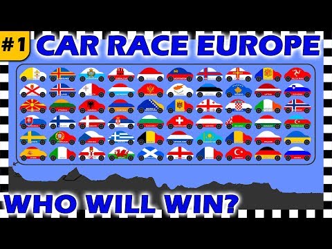 Country Cars Race Europe 2018 Part 1 - Algodoo - Who Will Win?