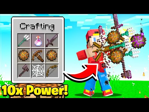 EPIC Overpowered x10 Weapon Crafting in Minecraft!!