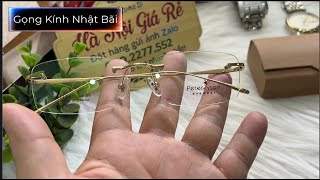 Gọng kính nhật bãi titan gọng tăm dòng 3 mảnh còn đẹp giá rẻ