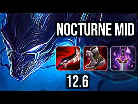 NOCTURNE vs YONE (MID) | 2.6M mastery, 12/2/6, Legendary, 400+ games | KR Master | 12.6