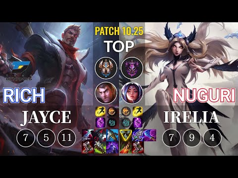 DYN Rich Jayce vs Nuguri Irelia Top - KR Patch 10.25