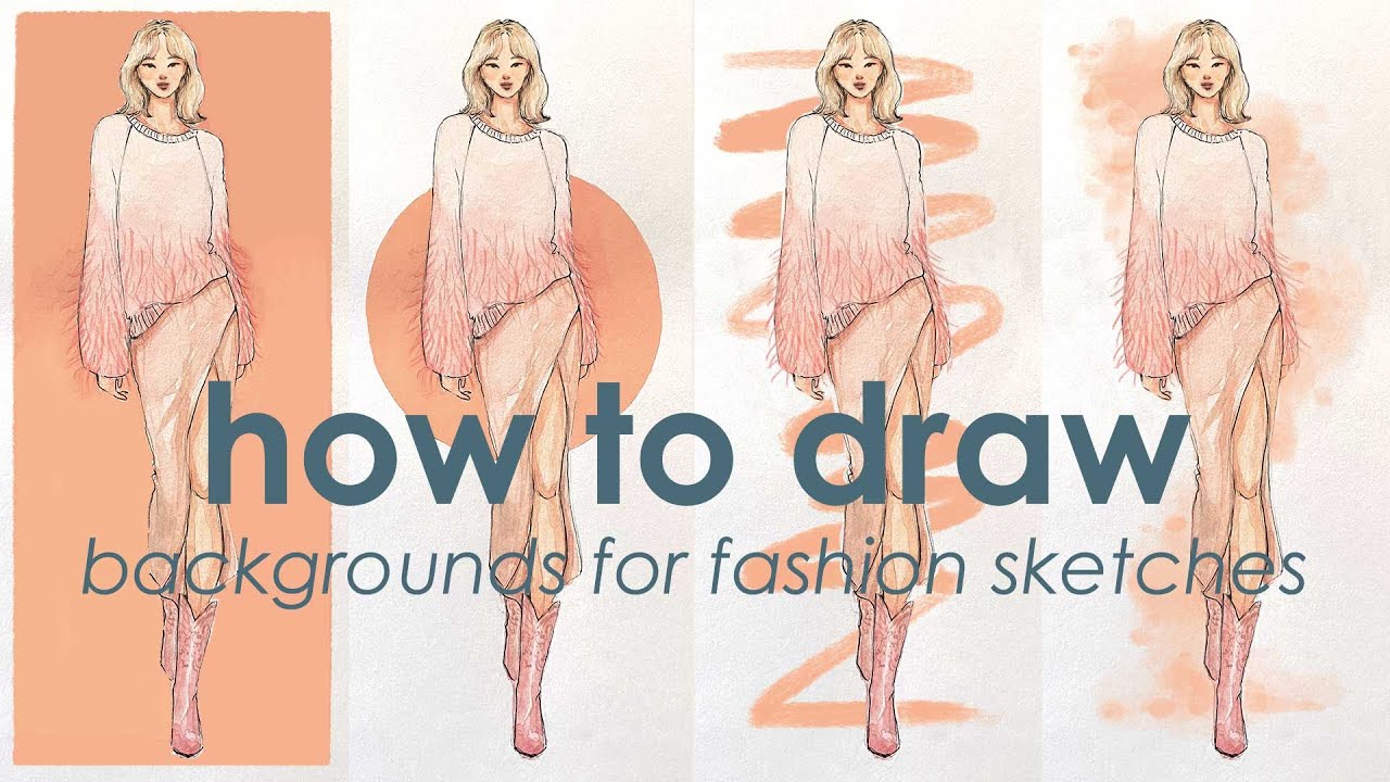 how i draw backgrounds for my fashion sketches ✨