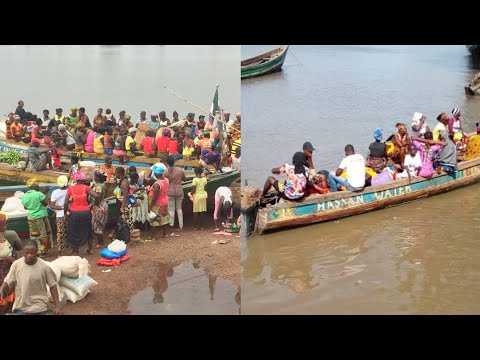 Outboard boat  on the Great Scarcies River - Sierra Leone