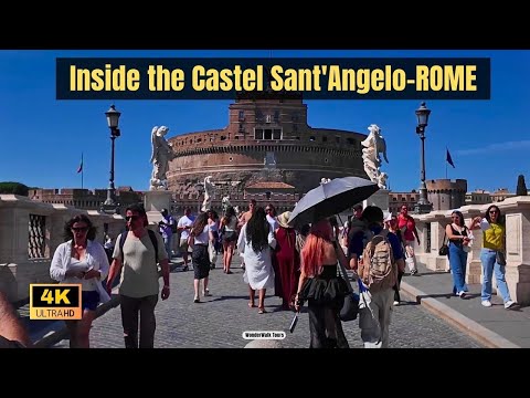 Rome Italy Walking Tour | Let's Go inside Castel Sant'Angelo | 4K Ultra HD