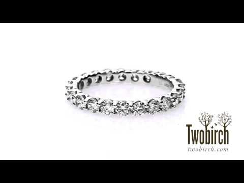 Stackable 2.2mm Double Shared Prong Eternity Ring - TwoBirch TB-ETR-0004-WG-L